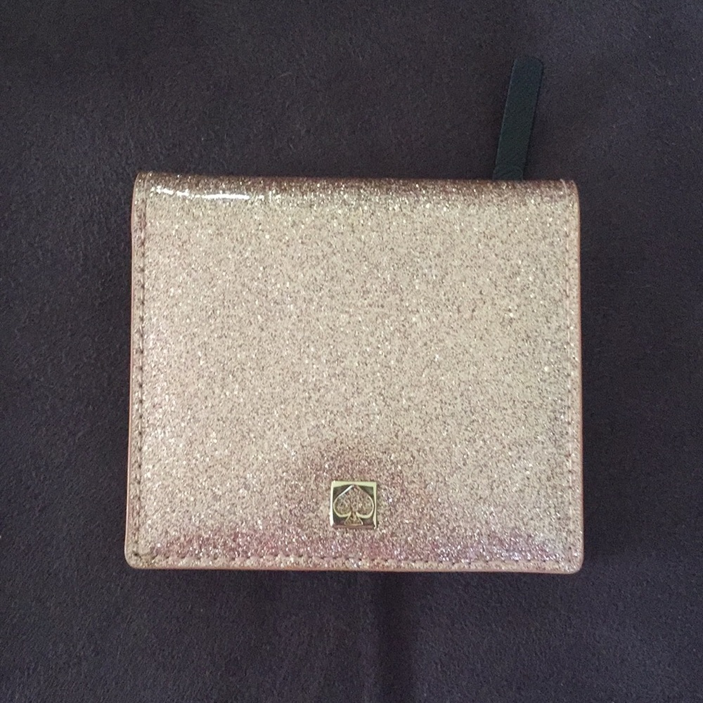 Kate spade pink glitter wallet